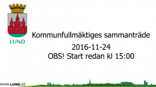 Kommunfullmäktiges sammanträde 2016-11-24