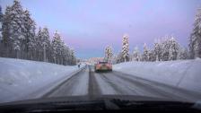 Ice Ricer GT-R stops for reindeers in northern Sweden