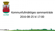 Kommunfullmäktiges sammanträde 2016-08-25