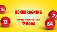 Keno söndag 18 februari