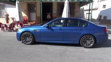 Monte Carlo Blue BMW M5 F10 at Spanish café near Sevilla