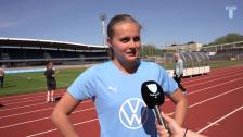 Ida Lyberg efter premiärsegern mot Lunds BK