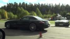 Uncut Mercedes SLS AMG vs Mercedes SL65 AMG Black Series: V12 BiTurbo vs V8 normally aspirated