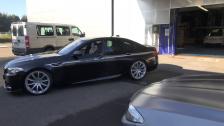 Hartge BMW M5 F10 leaving Hartge workshop (Hartge exhaust, ECU, suspension and wheels).