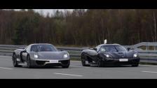 [4k] Koenigsegg Agera R vs Porsche 918 Spyder Weissach Package 50-320+ km/h