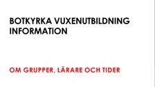 Information Om grupper, tider och lärare